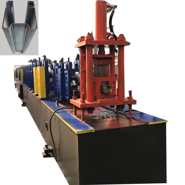 Rolling shutter rail roll forming machine with anti noise rubber seal filling online